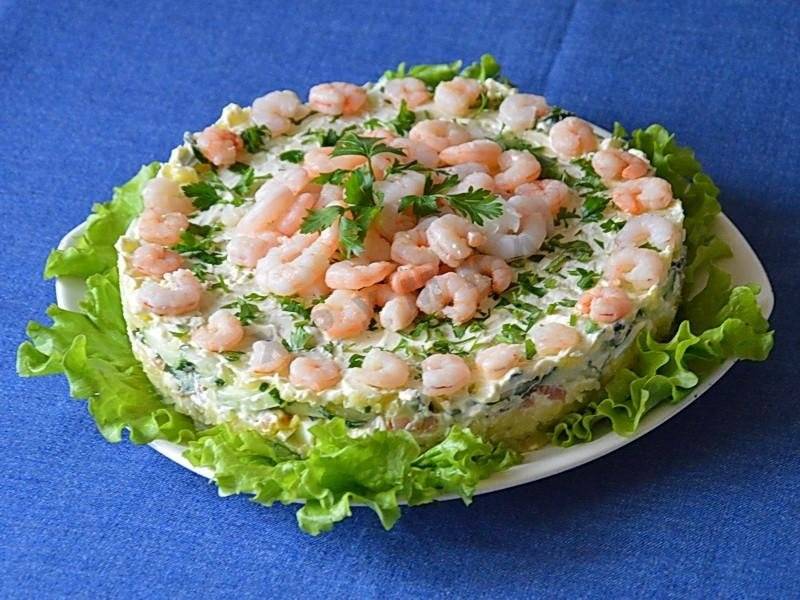 Салат из вареной рыбы