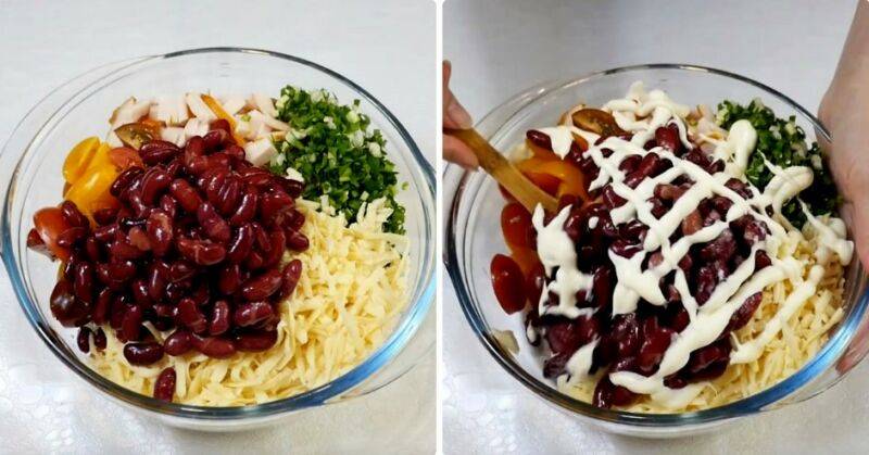 Салат сыр с чесноком и яйцом