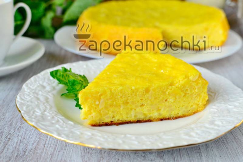 Рисовая запеканка с яблоками в мультиварке