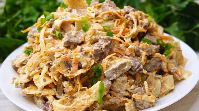 Блинный салат с курицей: 2 вкусных рецепта