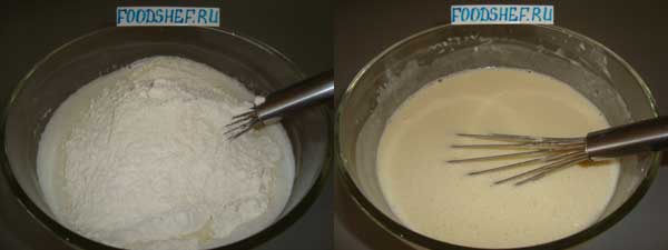 Блинный торт со сметанным кремом и бананами