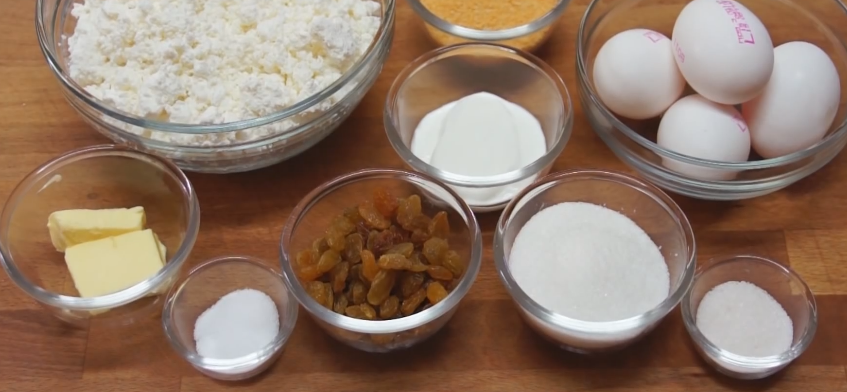 Пышная творожная запеканка в духовке с манкой, как в детском саду, рецепт пошаговый с фото