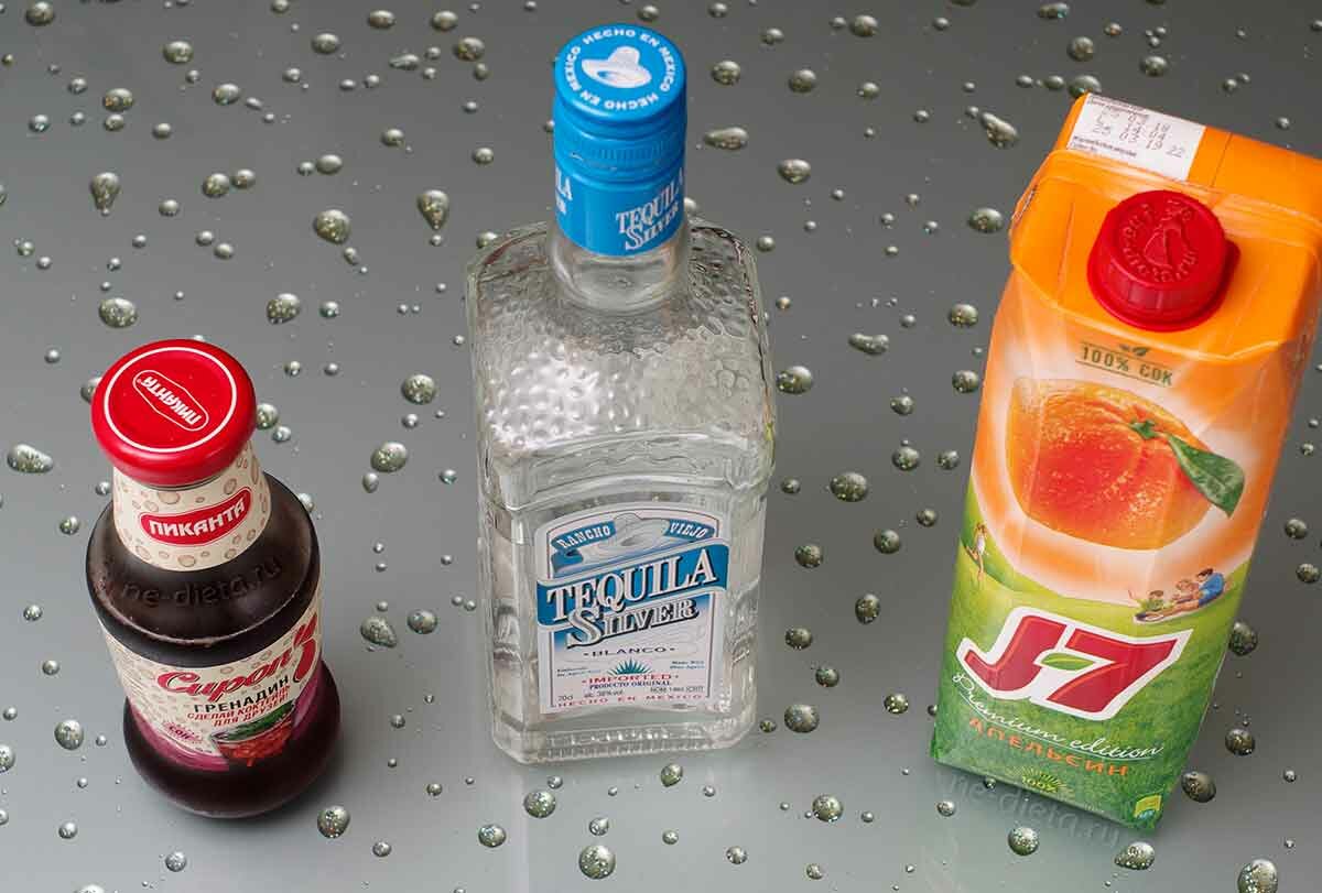 Рецепт коктейля текила-санрайз