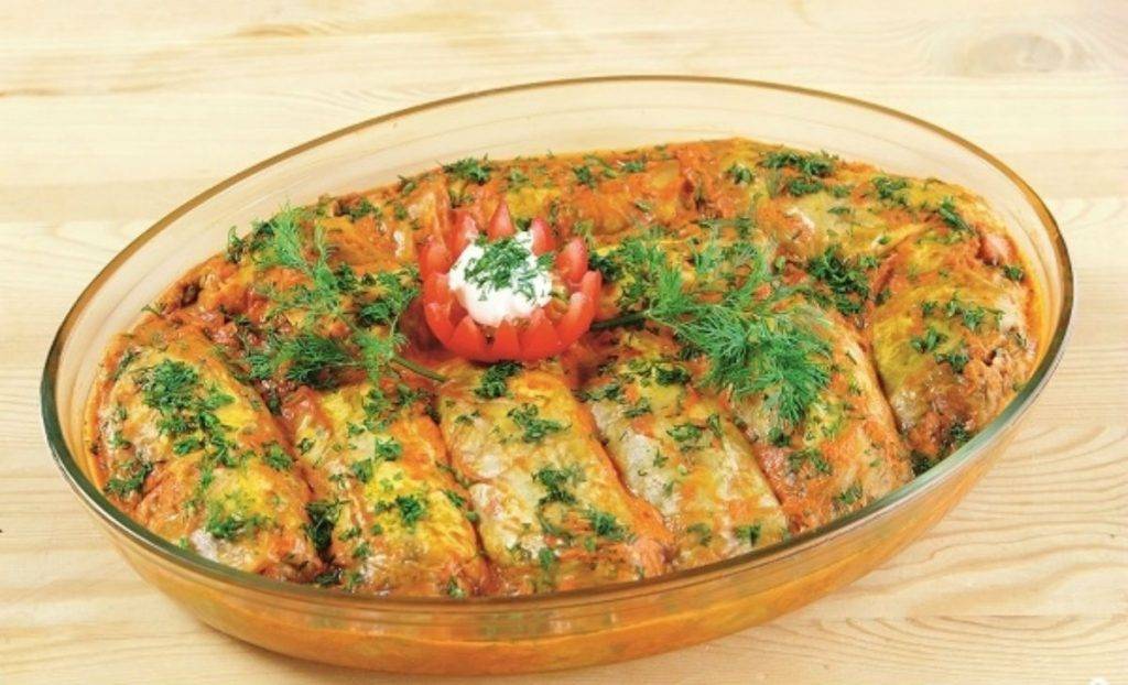 Постные голубцы с грибами