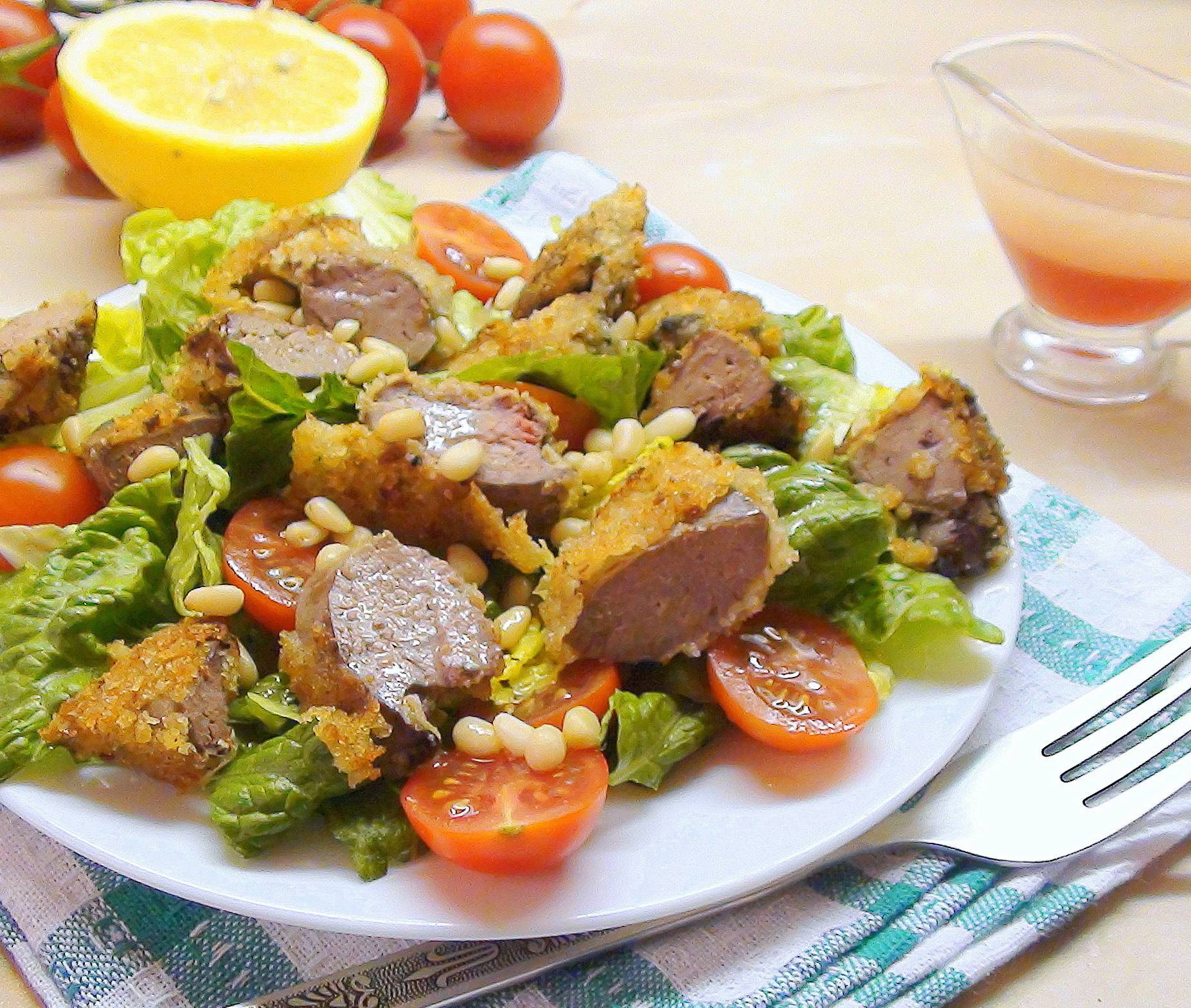 Салат с куриной печенью и солеными огурцами - очень вкусный пошаговый рецепт