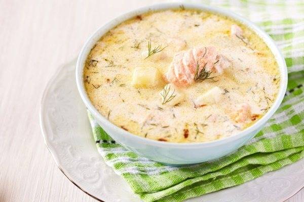 Суп из форели со сливками по-фински