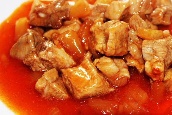 Рецепт вкусной свинины с овощами в мультиварке