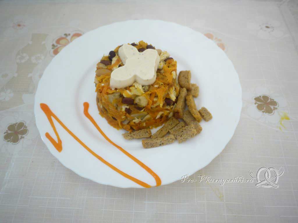 Салат с фасолью и грибами