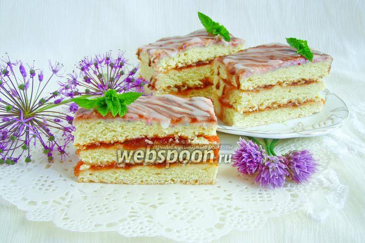 Пирожное школьное (глазированная песочная полоска с повидлом)