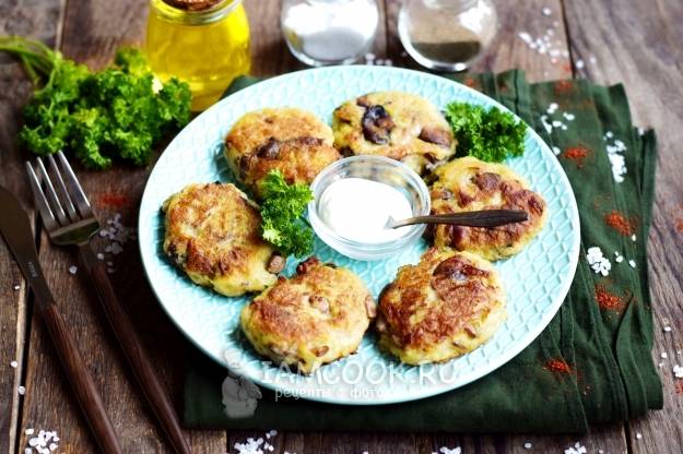 Картофельные драники с грибами