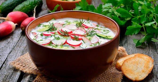 Вкусные рецепты классической окрошки на квасе