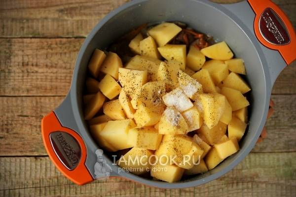 Куриные сердечки с картошкой