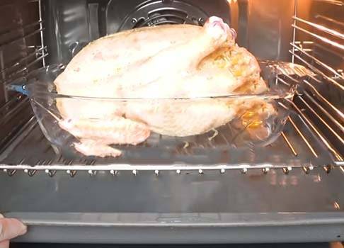 Курица запеченная с апельсинами в духовке