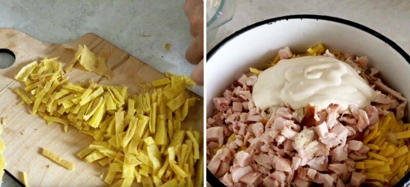 10 вкусных рецептов салата с копченой курицей