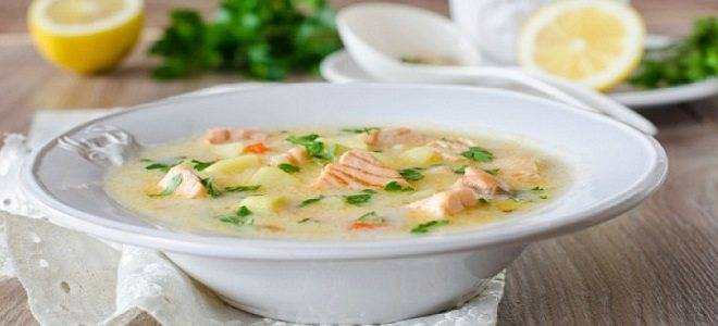 Суп из соленой красной рыбы