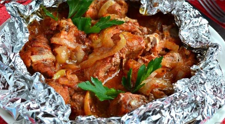 Шашлык в банке в духовке