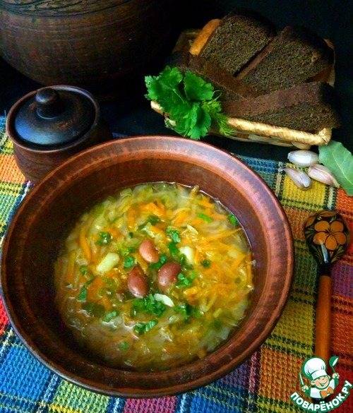 Как приготовить щи из свежей капусты с консервированной фасолью