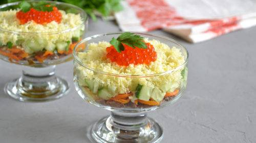 Салат с куриной печенью