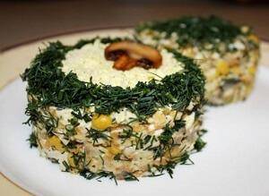 Салат грибная полянка с шампиньонами рецепт с фото
