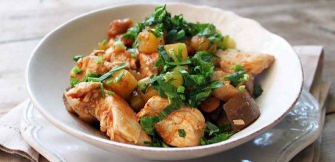Овощное рагу с курицей