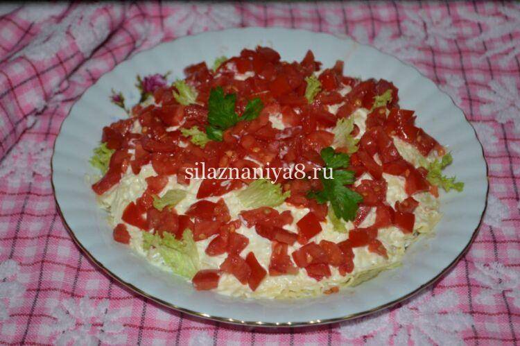 Салат с куриной печенью