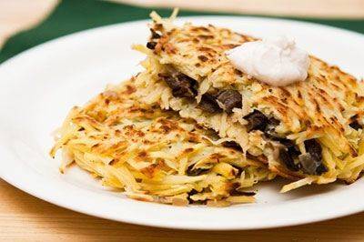 Картофельные драники с грибами