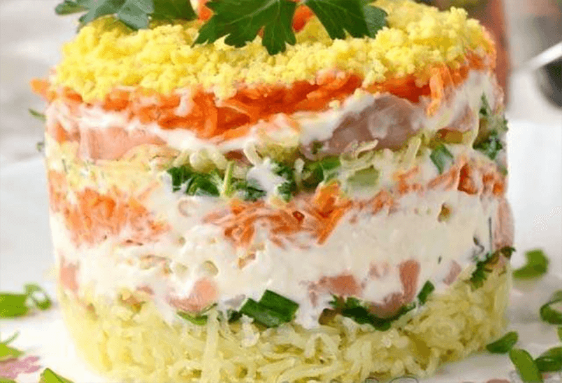 Рыбный салат из отварной рыбы