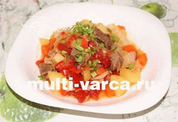 Овощное рагу со свининой в мультиварке с незабываемым вкусом!