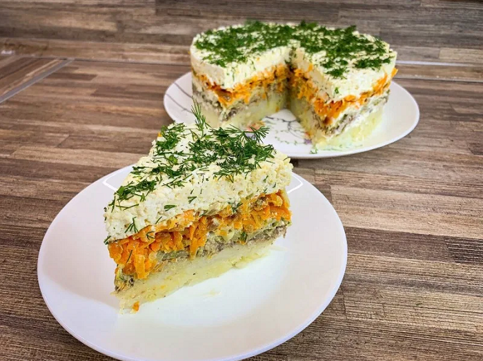 Салат ночь с курицей