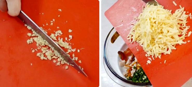 Салат сыр с чесноком и яйцом