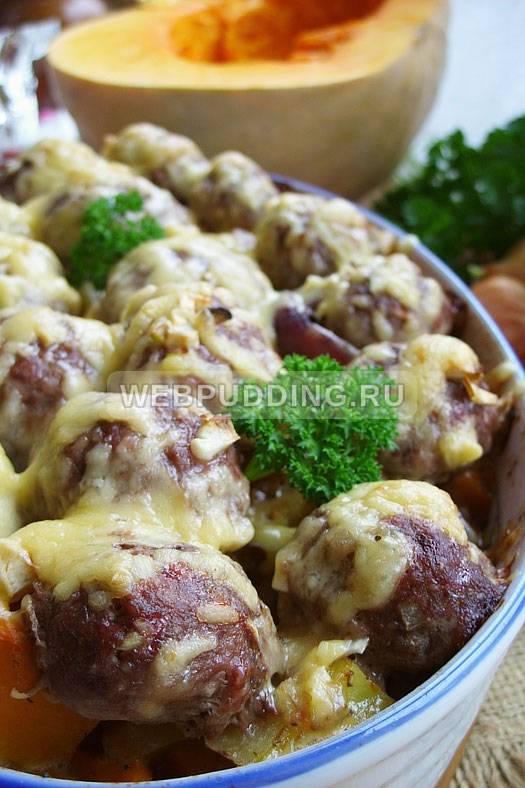 Запеканка из тыквы с фаршем