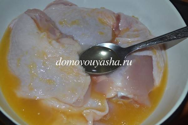 Курица запеченная с апельсинами в духовке