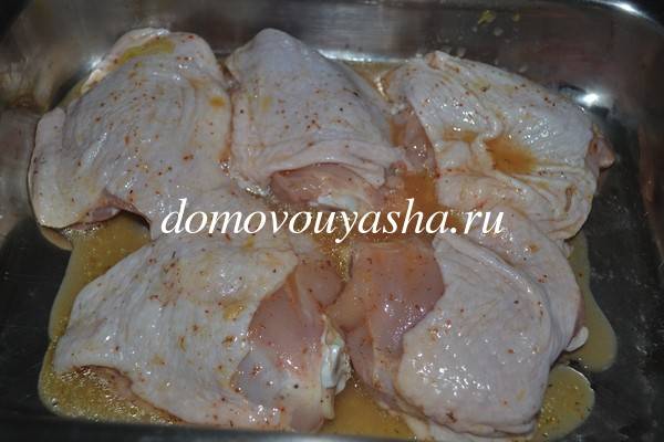 Курица запеченная с апельсинами в духовке