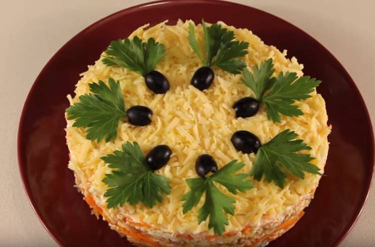 Французский салатик с курицей