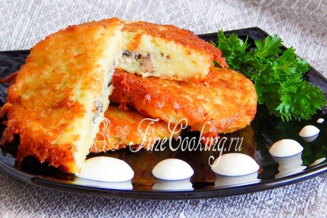 Картофельные драники с грибами