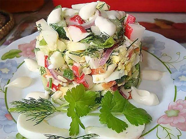 Салат с крабовым мясом