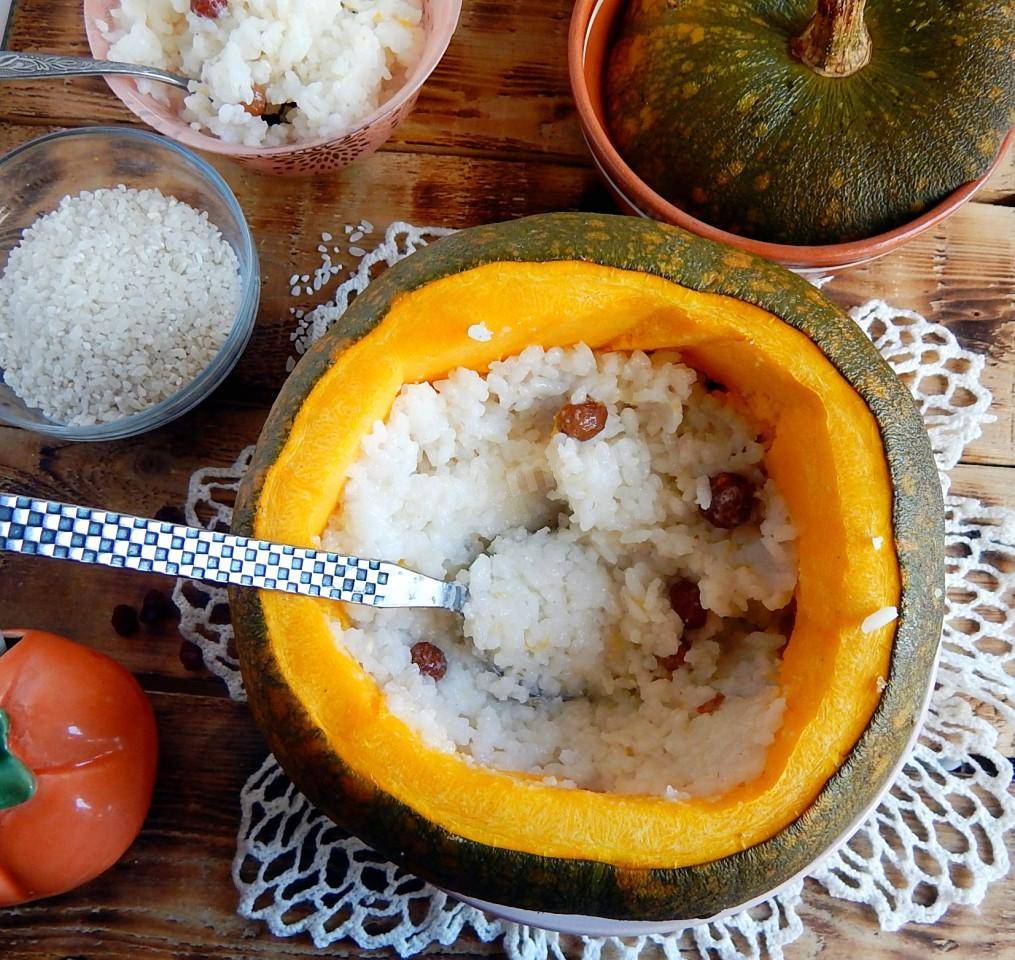 Пошаговый рецепт рисовой каши с тыквой на молоке
