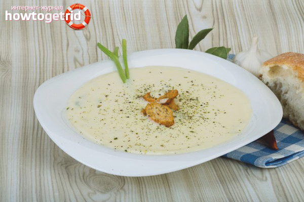 Вкусный сырный суп из плавленых сырков и курицы