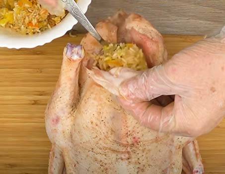 Курица запеченная с апельсинами в духовке