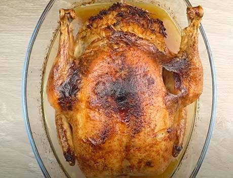 Курица запеченная с апельсинами в духовке