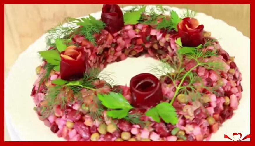 Винегрет с солеными грибами