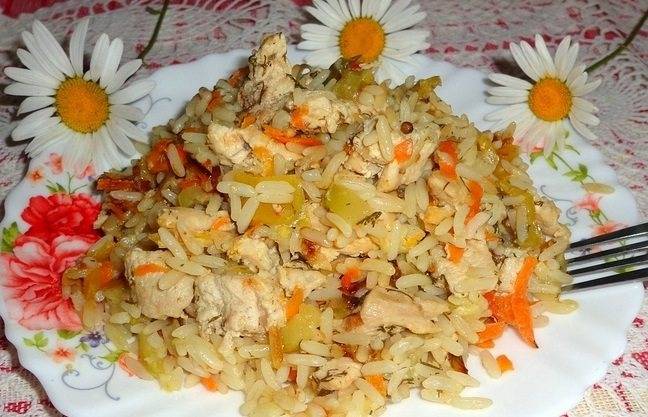 Плов с курицей в мультиварке пошаговый рецепт с фото