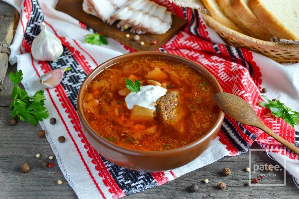 Борщ с фасолью