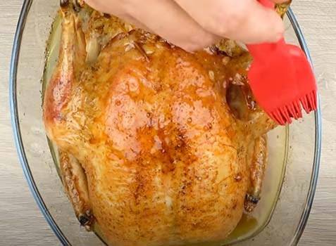 Курица запеченная с апельсинами в духовке