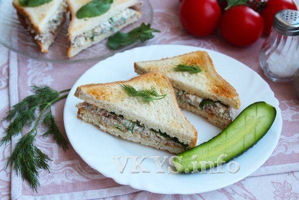 Вкусные бутерброды с тунцом - рецепт с фото