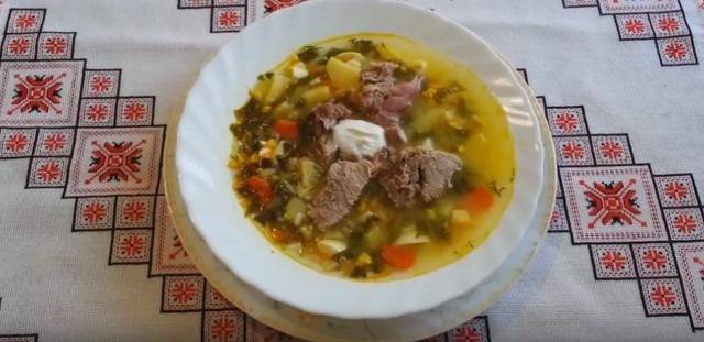 Суп из щавеля с яйцом