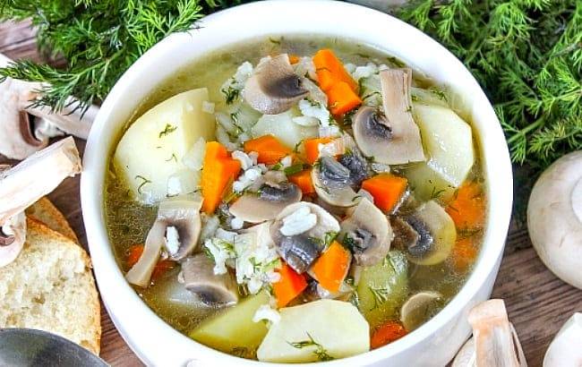 Рецепты супов с консервированными шампиньонами
