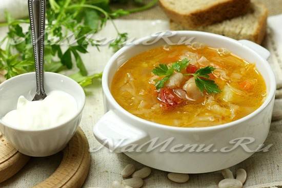 Как приготовить щи из свежей капусты с консервированной фасолью