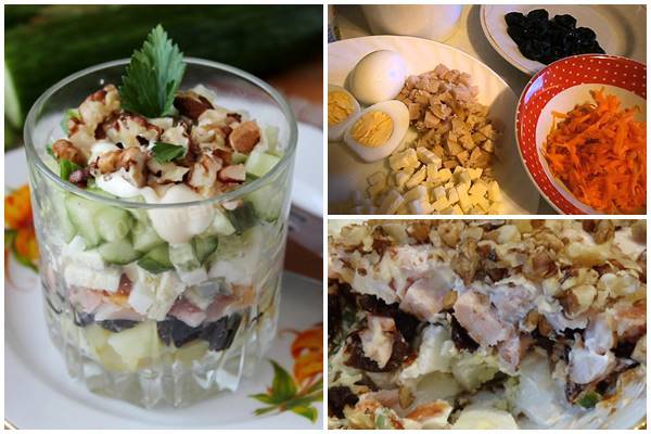 Салат "дамский каприз" с ананасом