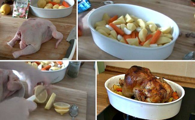 Курица с картошкой в духовке